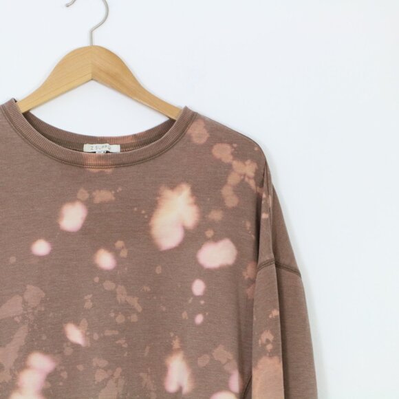 Z Supply Brown Bleach Dyed Crew Neck - Picture 5 of 8